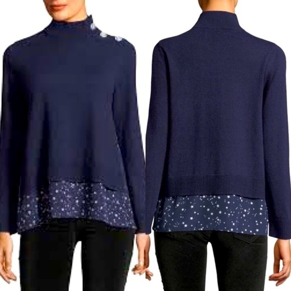 Broome Street Kate Spade Night Sky Mixed-Media Sweater NWOT - Picture 3 of 9